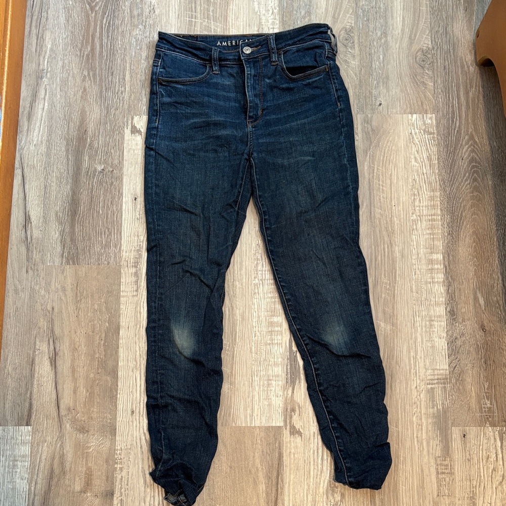 American Eagle Outfitters Women's Dark Blue Skinny Jeans